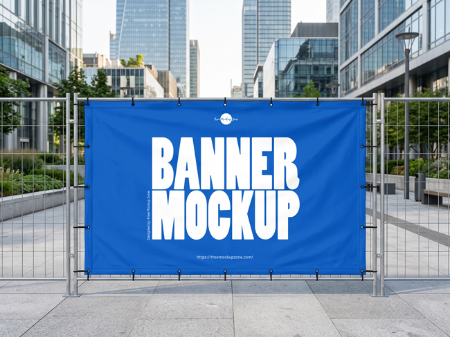 Free-Fabric-Fence-Banner-Mockup