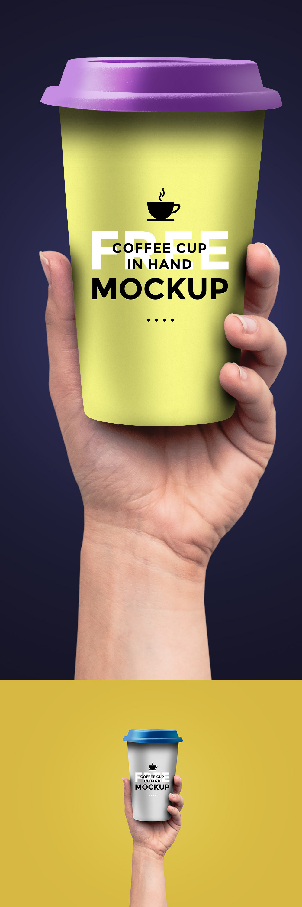 Free Coffee Cup In Hand Mockup