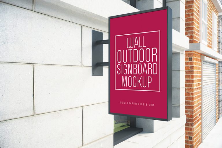 Download Outdoor Wall Signboard Mock-up For Advertisement - Free Mockup ZoneFree Mockup Zone