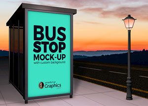 Professional Bus Stop Mock-up For Advertisement
