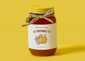 Free-Honey-Bottle-Label-Mock-up-Psd-For-Packaging-300