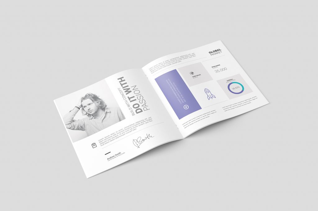Free Square Brochure Mock-Up Psd