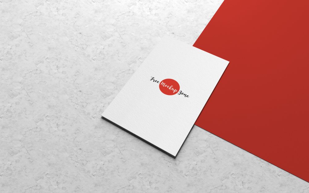 Free Business Card Mock-up on Marbal Background