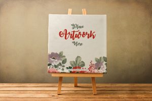 Free-Canvas-on-Wooden-Stand-Mockup