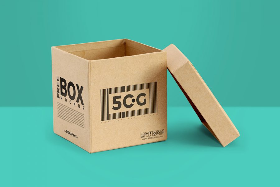 Download Free Packaging Box Mockup with Open LidFree Mockup Zone