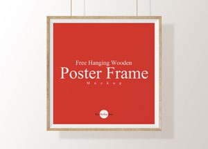 Free-Hanging-Wooden-Poster-Frame-Mockup-PSD