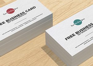 Free-Business-Cards-on-Wood-Mockup-2018