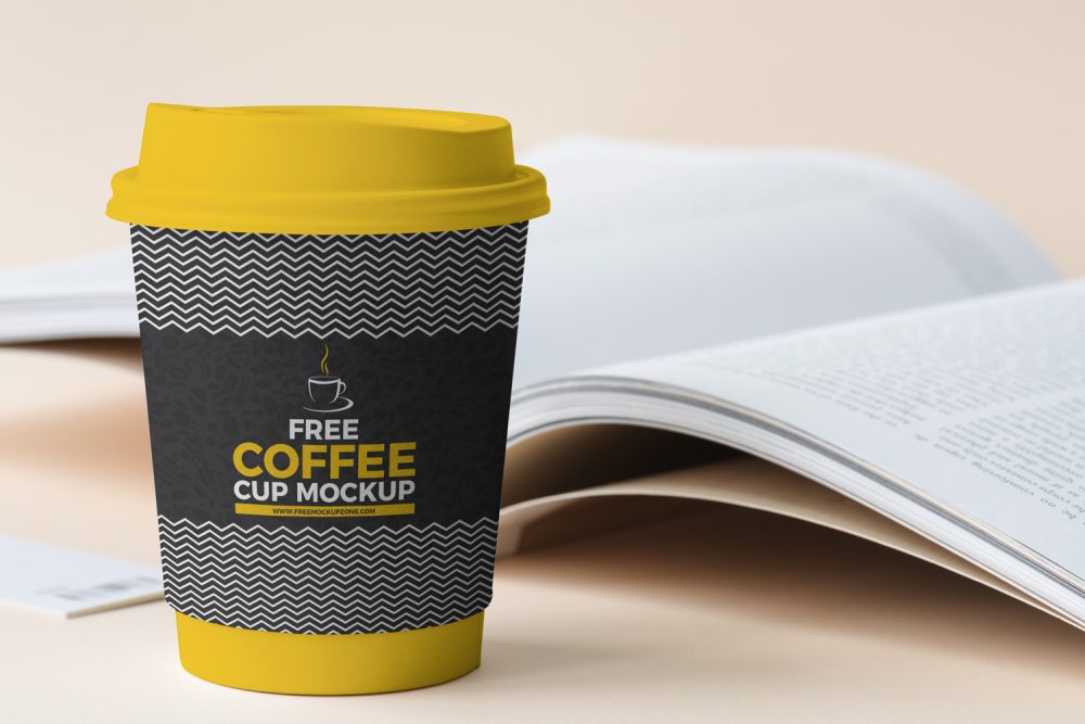 Download Free Coffee Cup Beside Book Mockup 2018Free Mockup Zone