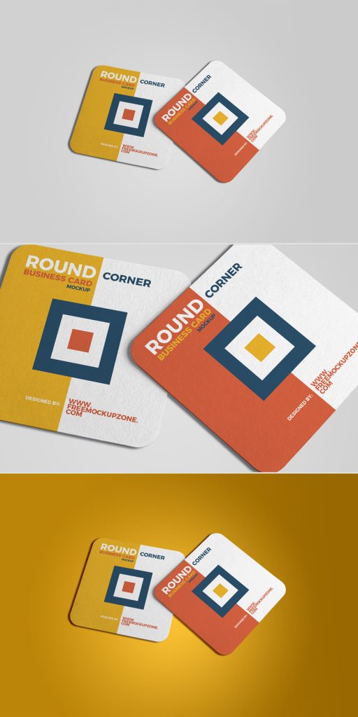 Download Free Square Round Corner Business Card Mockup 2018Free Mockup Zone