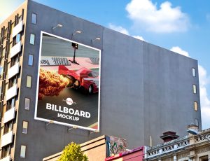 Free-Outdoor-Building-Wall-Advertisement-Billboard-Mockup-PSD-2018