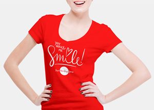 Free-Smiling-Woman-Wearing-V-Shape-T-Shirt-Mockup-PSD-300