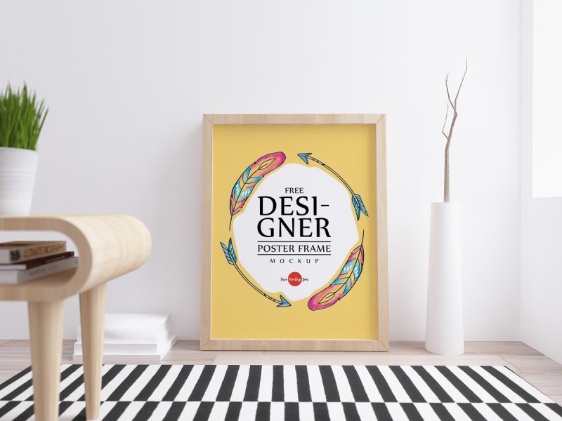 Free Designer Poster Frame Mockup PSD For Branding