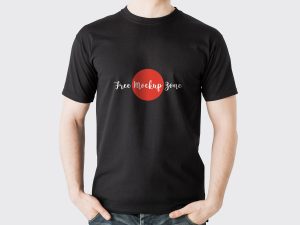 Free-Man-Wearing-Black-TShirt-Mockup-PSD-2018