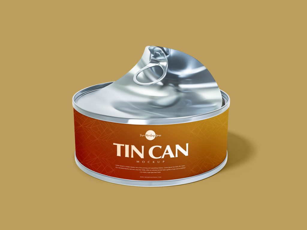 Download Free Open Tin Can Mockup PSD For Presentation 2018 - Free Mockup ZoneFree Mockup Zone