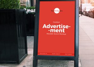 Free-Outdoor-Advertisement-Wooden-Banner-Stand-Mockup-PSD-300