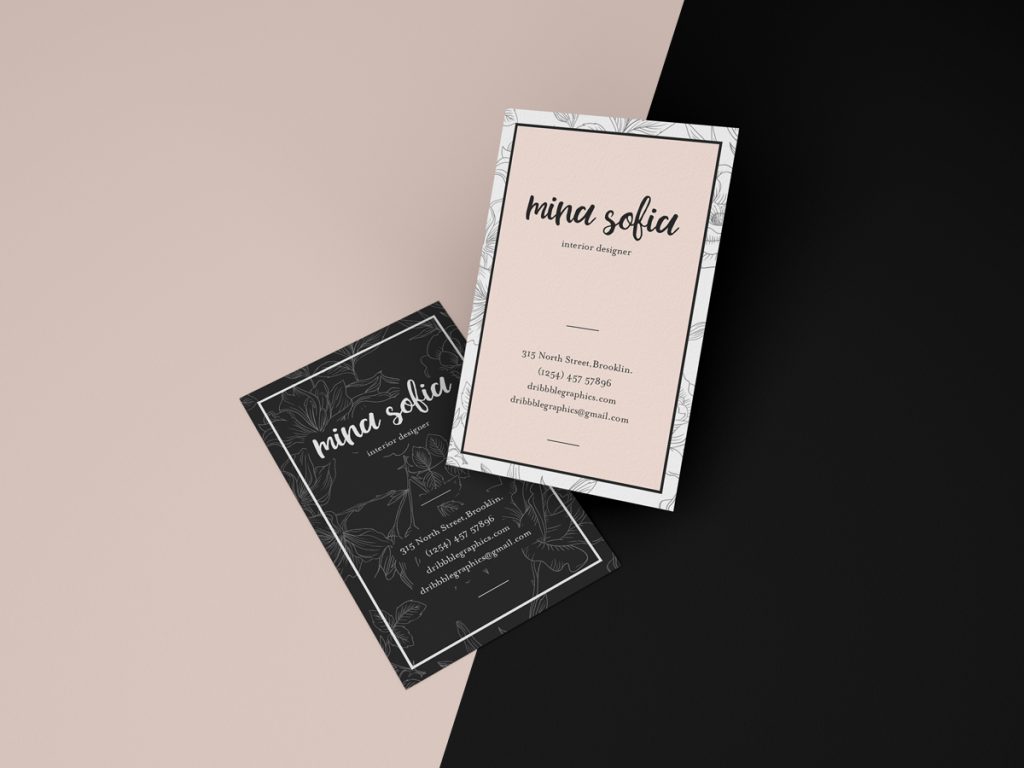 Download Free Stylish Floating Business Card Mockup PSD Template ...