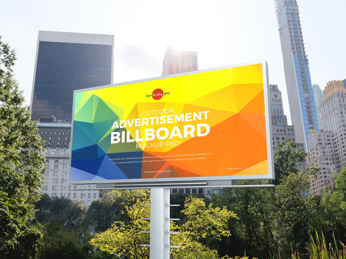 Free-City-Outdoor-Advertisement-Billboard-Mockup-PSD-2019
