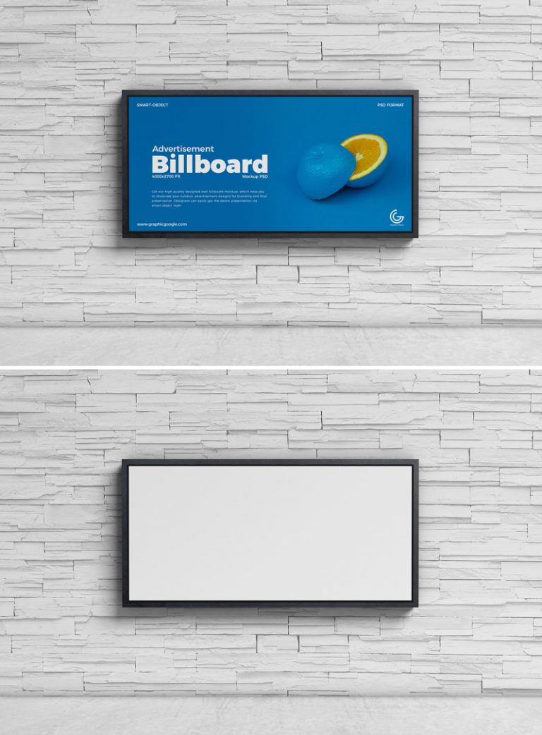 Free Fancy Street Wall Advertisement Billboard Mockup PSD