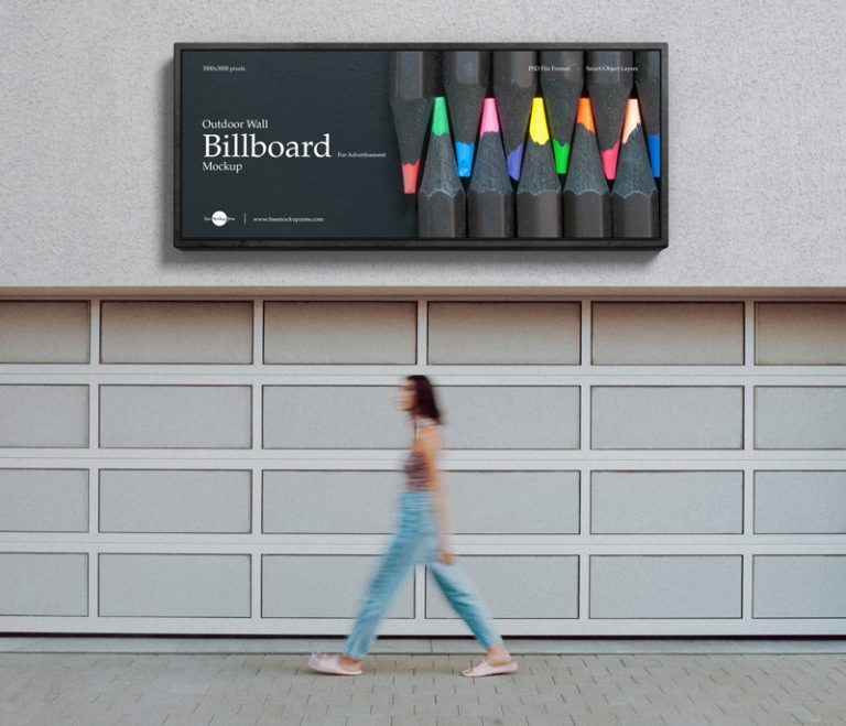 Download Free Outdoor Wall Billboard Mockup For Advertisement - Free Mockup ZoneFree Mockup Zone
