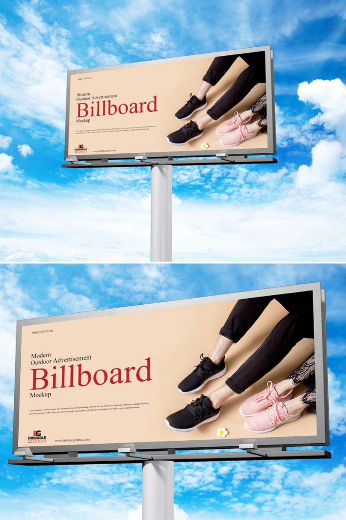 Download Free Outdoor Hoarding Billboard Mockup For Advertisement - Free Mockup ZoneFree Mockup Zone