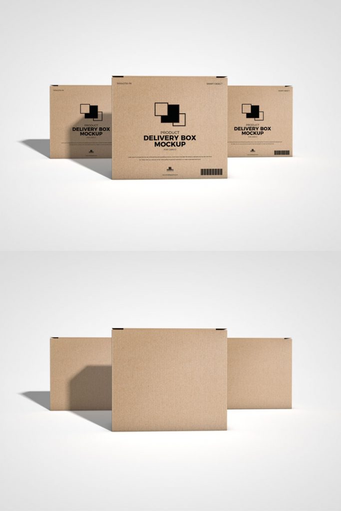 Free Product Packaging Cargo Box Mockup - Free Mockup Zone