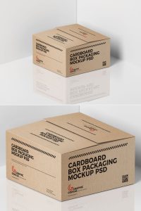 Free Cardboard Cargo Box Packaging Mockup - Free Mockup Zone