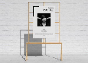 Free-Front-View-Wooden-Stand-Poster-Mockup-For-Branding-300