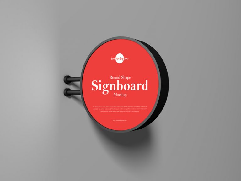 Free Round Shape Signboard Mockup Free Mockup ZoneFree