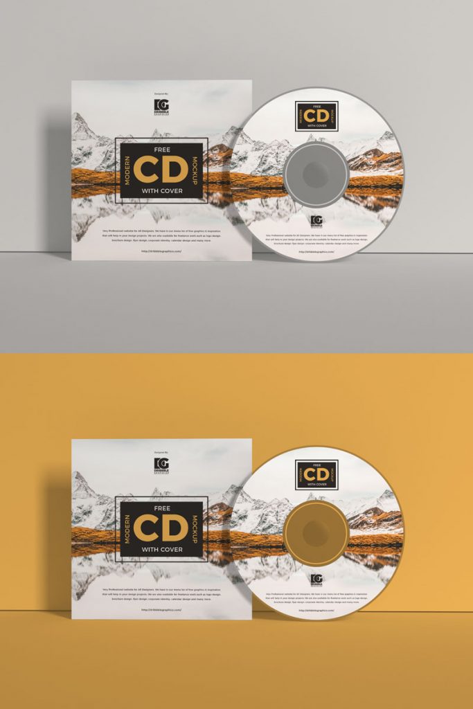 Download Free Front View Branding Cd Mockup With Cover - Free ...