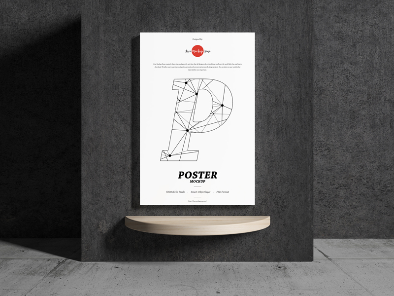 Download Free Indoor Wall Poster Mockup PSD - Free Mockup ZoneFree ...