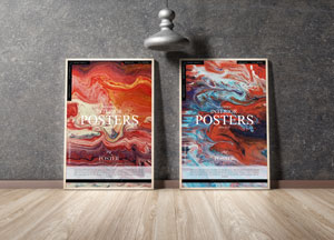 Free-Interior-Posters-Placing-on-Wooden-Floor-Mockup-300