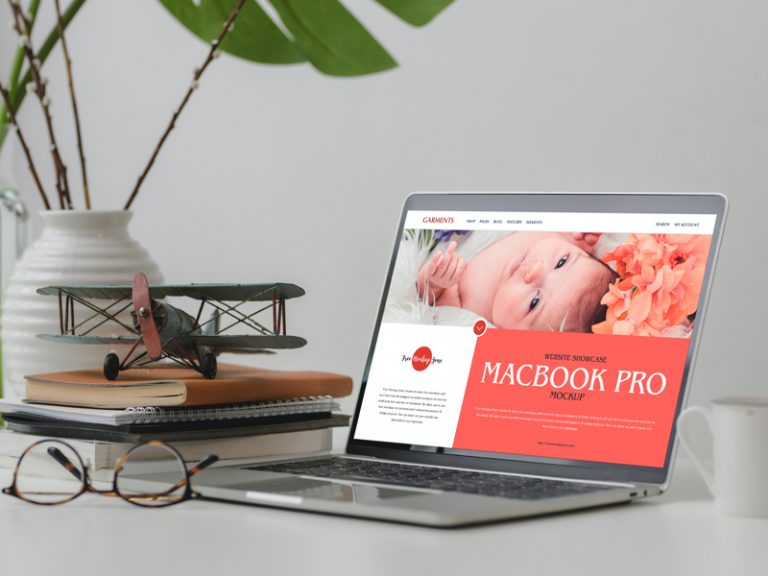 Download Free Website Showcase MacBook Pro Mockup - Free Mockup ZoneFree Mockup Zone