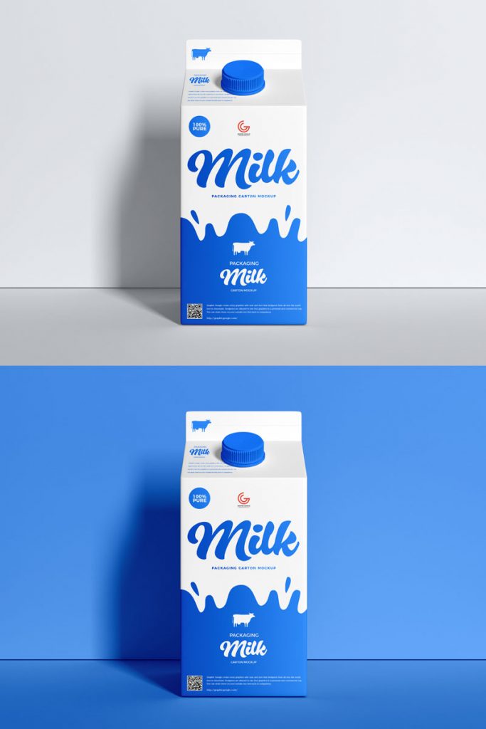 Milk carton psd mockup free information