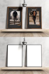 Free-Elegant-Two-Black-Framed-Poster-Mockup