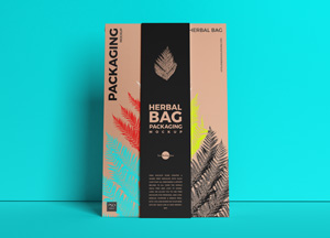 Download Free Front View Herbal Bag Packaging Mockup - Free Mockup ...