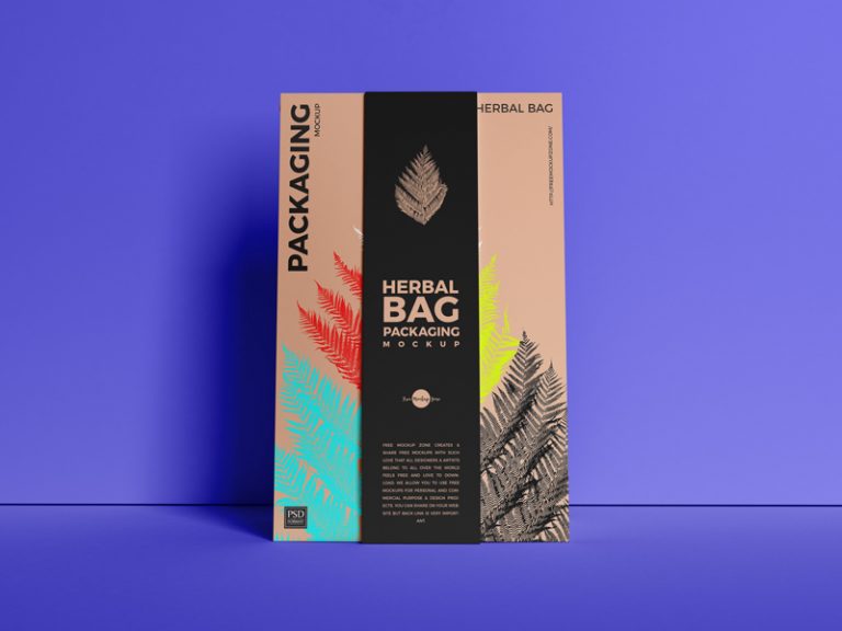 Download Free Front View Herbal Bag Packaging Mockup - Free Mockup ...