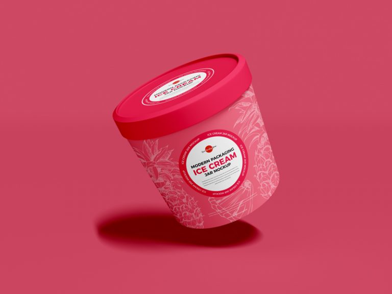 Download Free Modern Packaging Ice Cream Jar Mockup - Free Mockup ZoneFree Mockup Zone