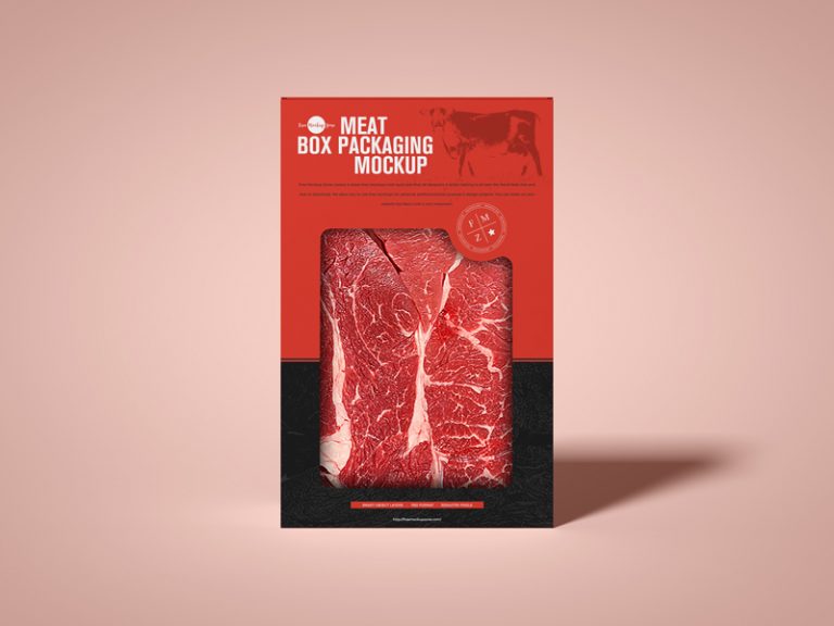 Download Free Meat Cutout Box Packaging Mockup - Free Mockup ZoneFree Mockup Zone