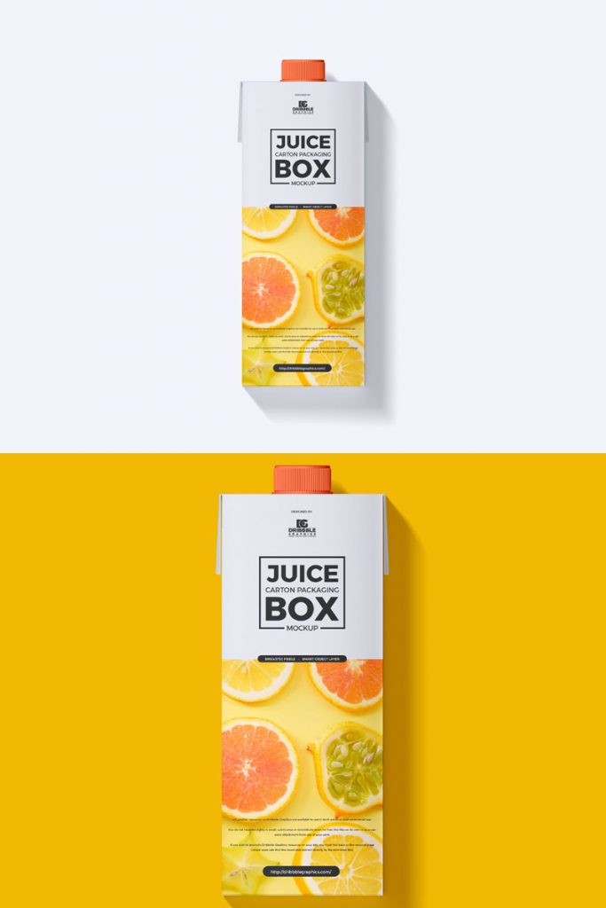 Download Free Juice Carton Packaging Mockup - Free Mockup ZoneFree Mockup Zone