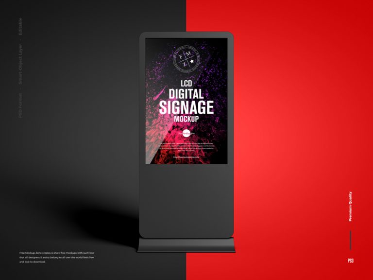 Free LCD Digital Signage Mockup Free Mockup ZoneFree