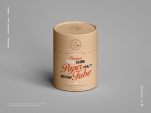 Free Premium Packaging Craft Paper Tube Mockup - Free Mockup Zone