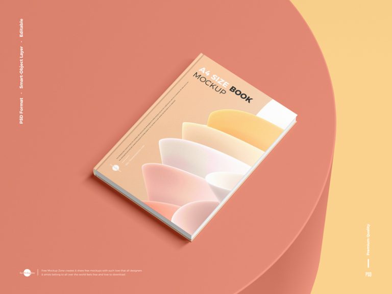 Free Premium A4 Size Book Mockup - Free Mockup Zone