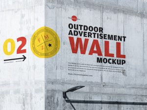 Free-Outdoor-Advertisement-Wall-Mockup-300