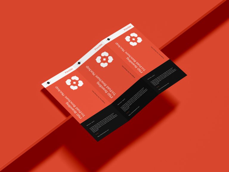 Free PSD Branding Tri-Fold Brochure Mockup - Free Mockup Zone