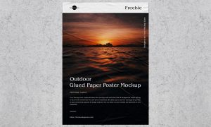 Free-Outdoor-Glued-Paper-Poster-Mockup-300