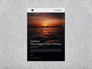 Free-Outdoor-Glued-Paper-Poster-Mockup-300