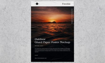Free-Outdoor-Glued-Paper-Poster-Mockup-300