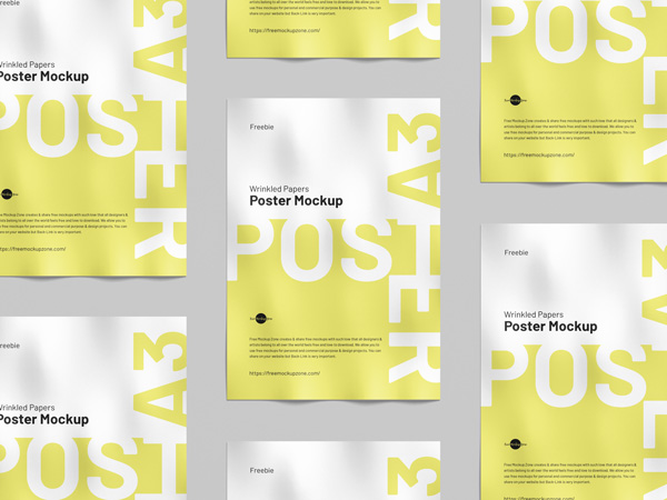 Free-A3-Wrinkled-Papers-Poster-Mockup-300