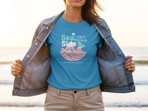 Free-Sea-Side-Girl-T-Shirt-Mockup