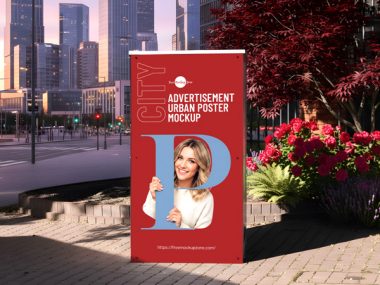 Free Urban poster mockup PSD-300